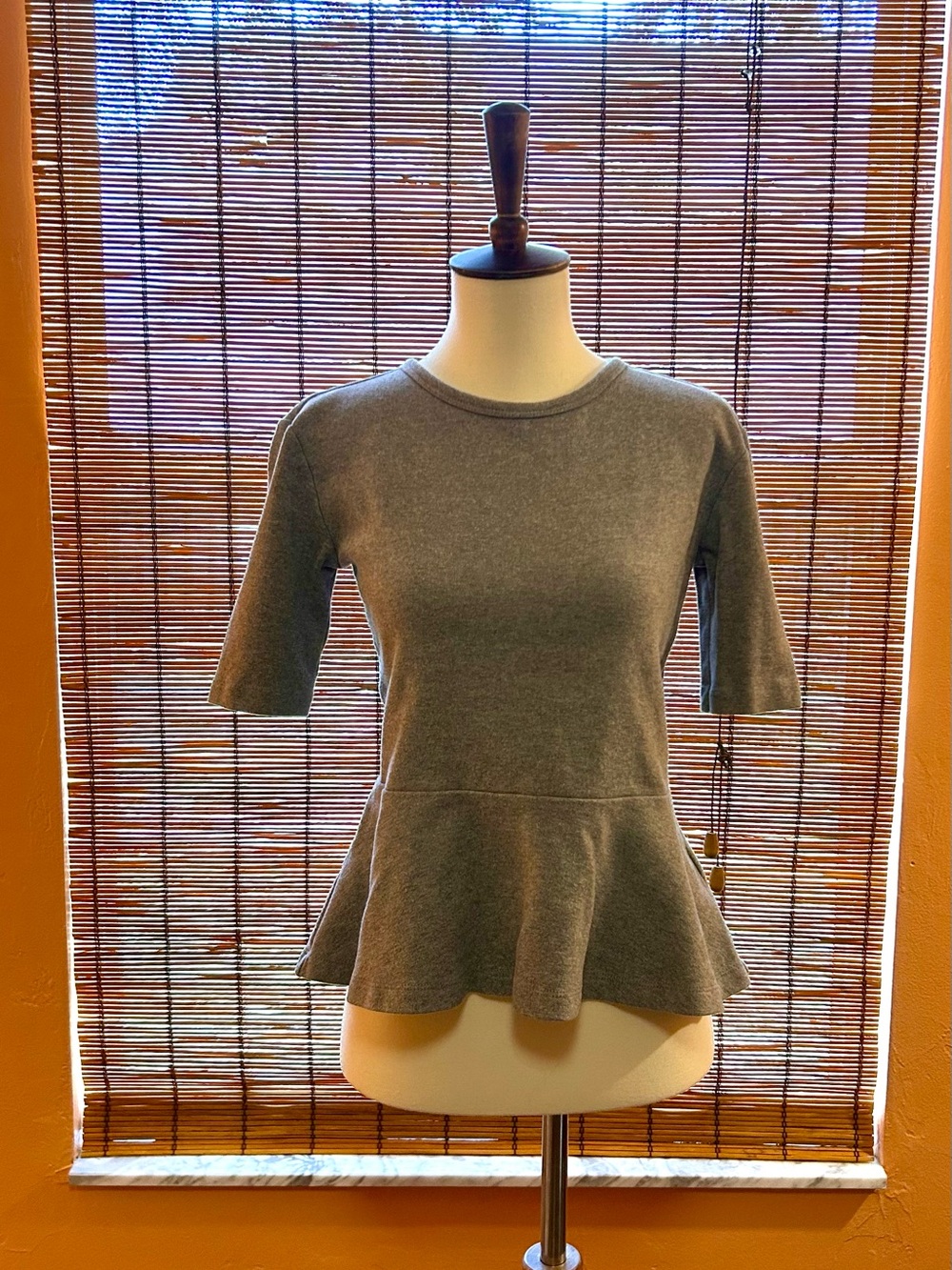 GAP Gray Short-Sleeve Peplum Top